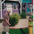 Mike mini-golfing